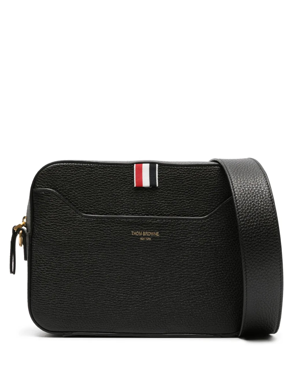 Thom Browne4 Bar-patch leather camera bag