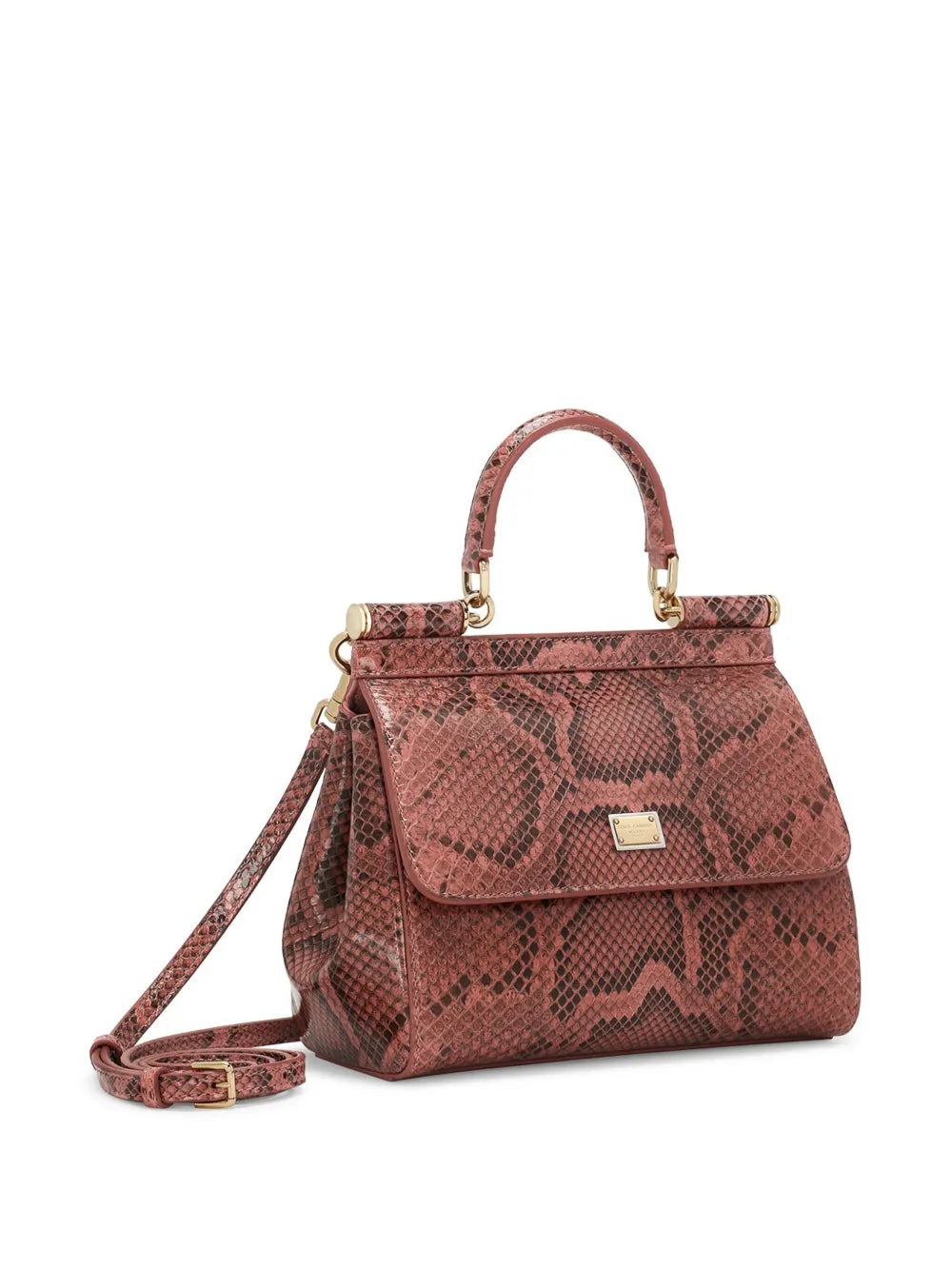 Dolce & GabbanaSicily snakeskin-effect top-handle bag
