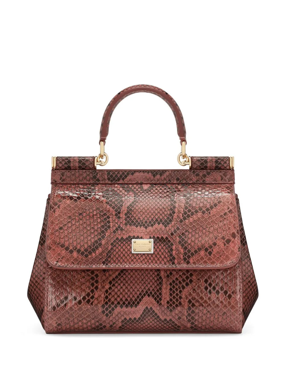 Dolce & GabbanaSicily snakeskin-effect top-handle bag