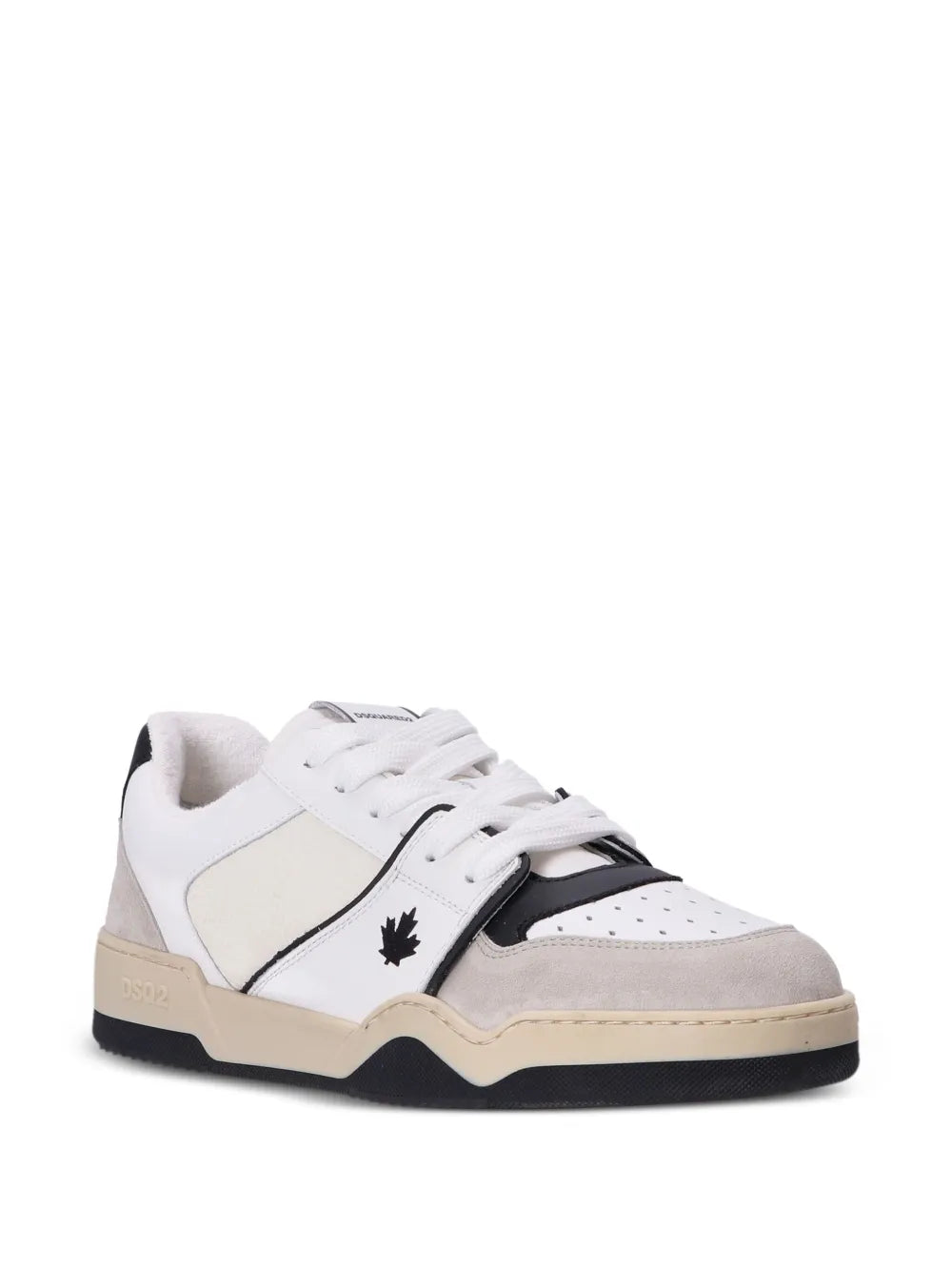 Dsquared2 Spiker Leaf-Embroidered Leather Sneakers
