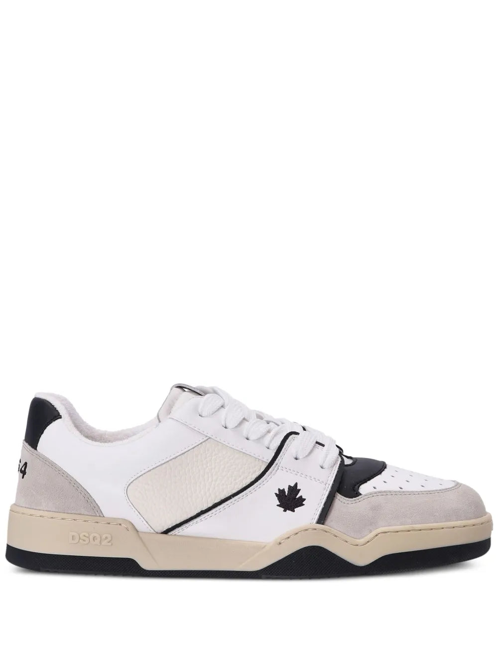 Dsquared2 Spiker Leaf-Embroidered Leather Sneakers
