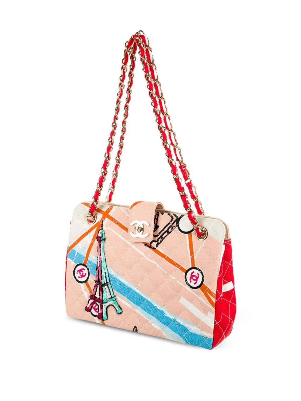Pre-OwnedCHANEL Pre-Owned2006 Map of Paris-print CC turn-lock shoulder bag