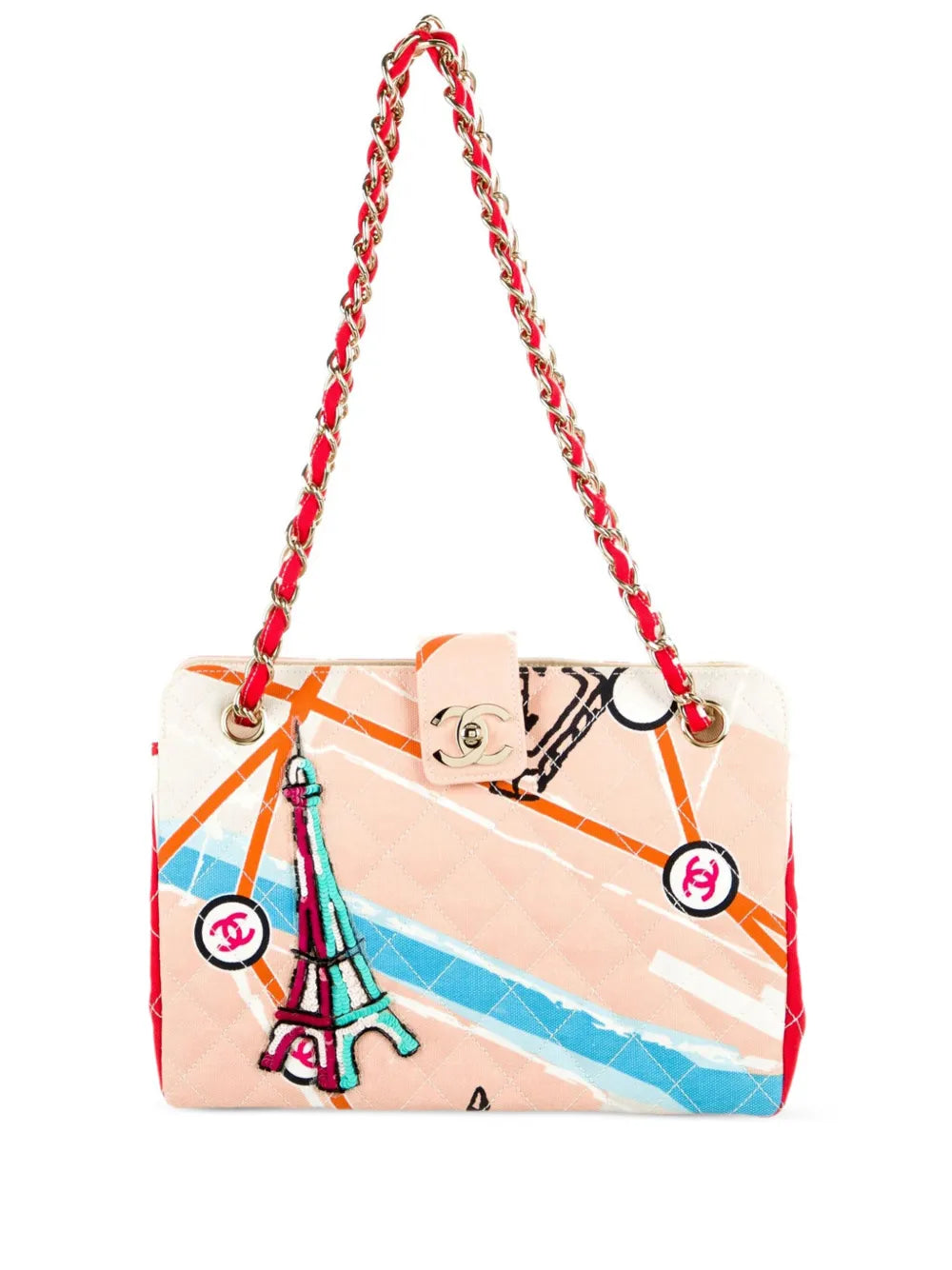 Pre-OwnedCHANEL Pre-Owned2006 Map of Paris-print CC turn-lock shoulder bag
