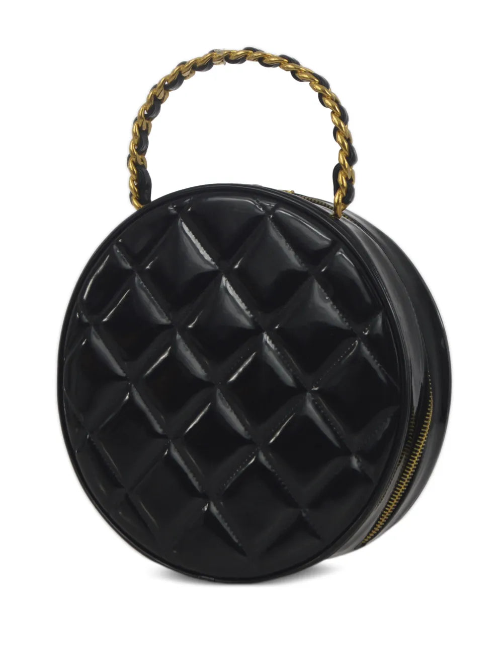 Pre-OwnedCHANEL Pre-Owned1995 pre-owned CC diamond-quilted round vanity bag