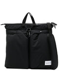Makaveliclogo-patch tote backpack
