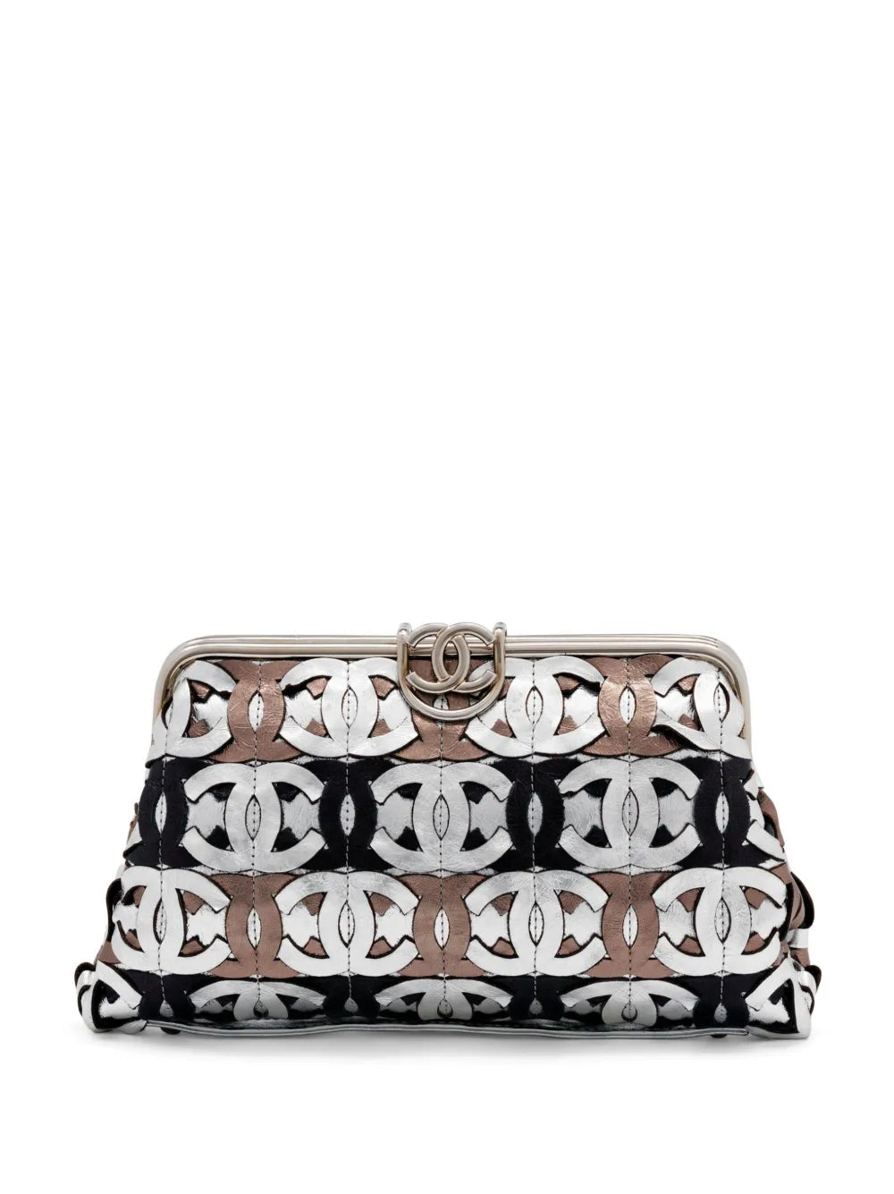 Pre-OwnedCHANEL Pre-Owned2008 Runway CC-logo metallic clutch bag