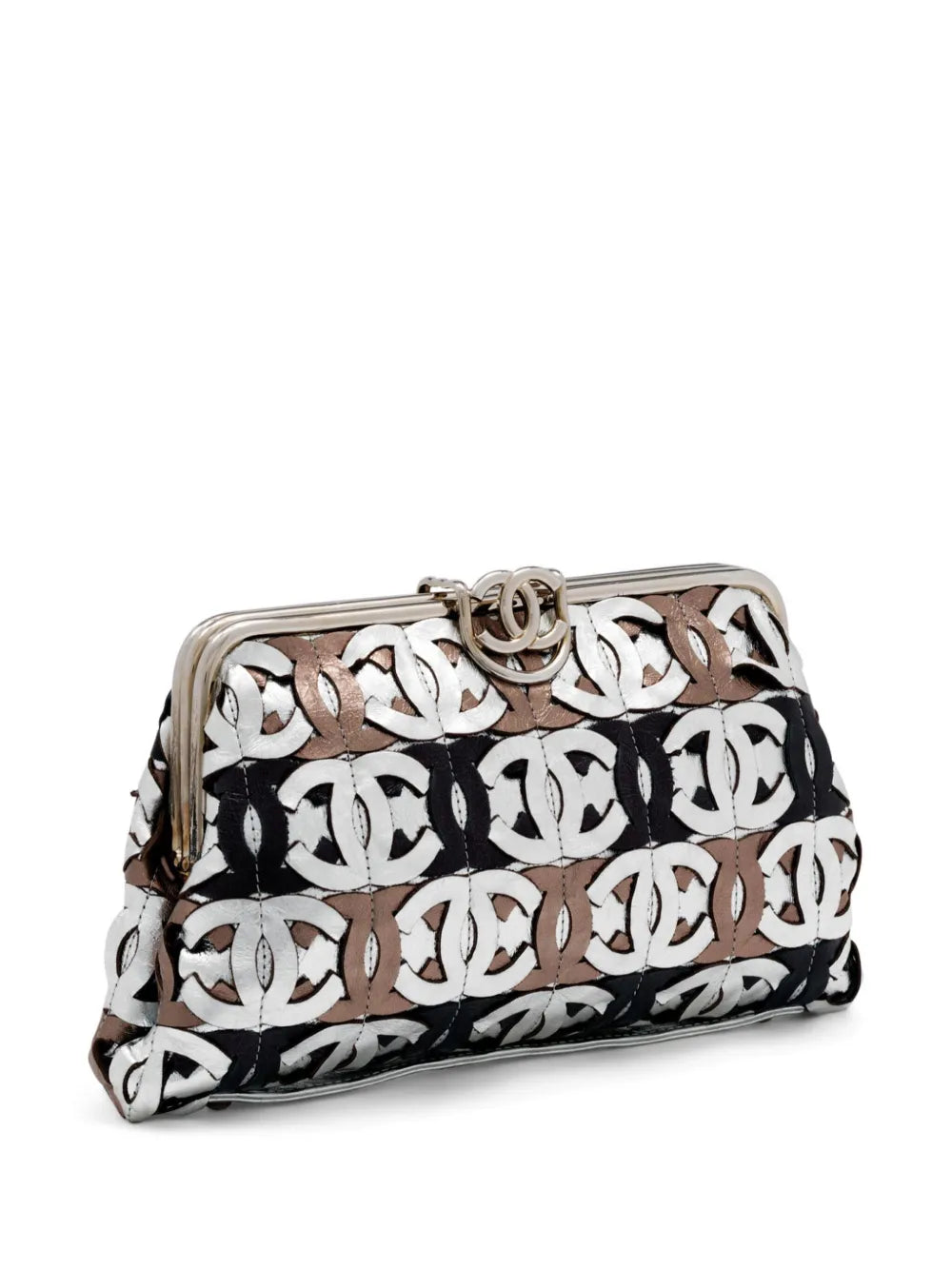 Pre-OwnedCHANEL Pre-Owned2008 Runway CC-logo metallic clutch bag