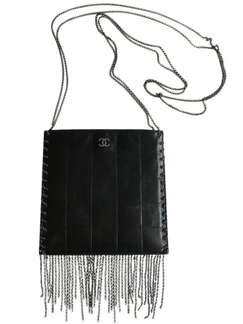 Pre-OwnedCHANEL Pre-Owned2003 Choco Bar fringed crossbody bag