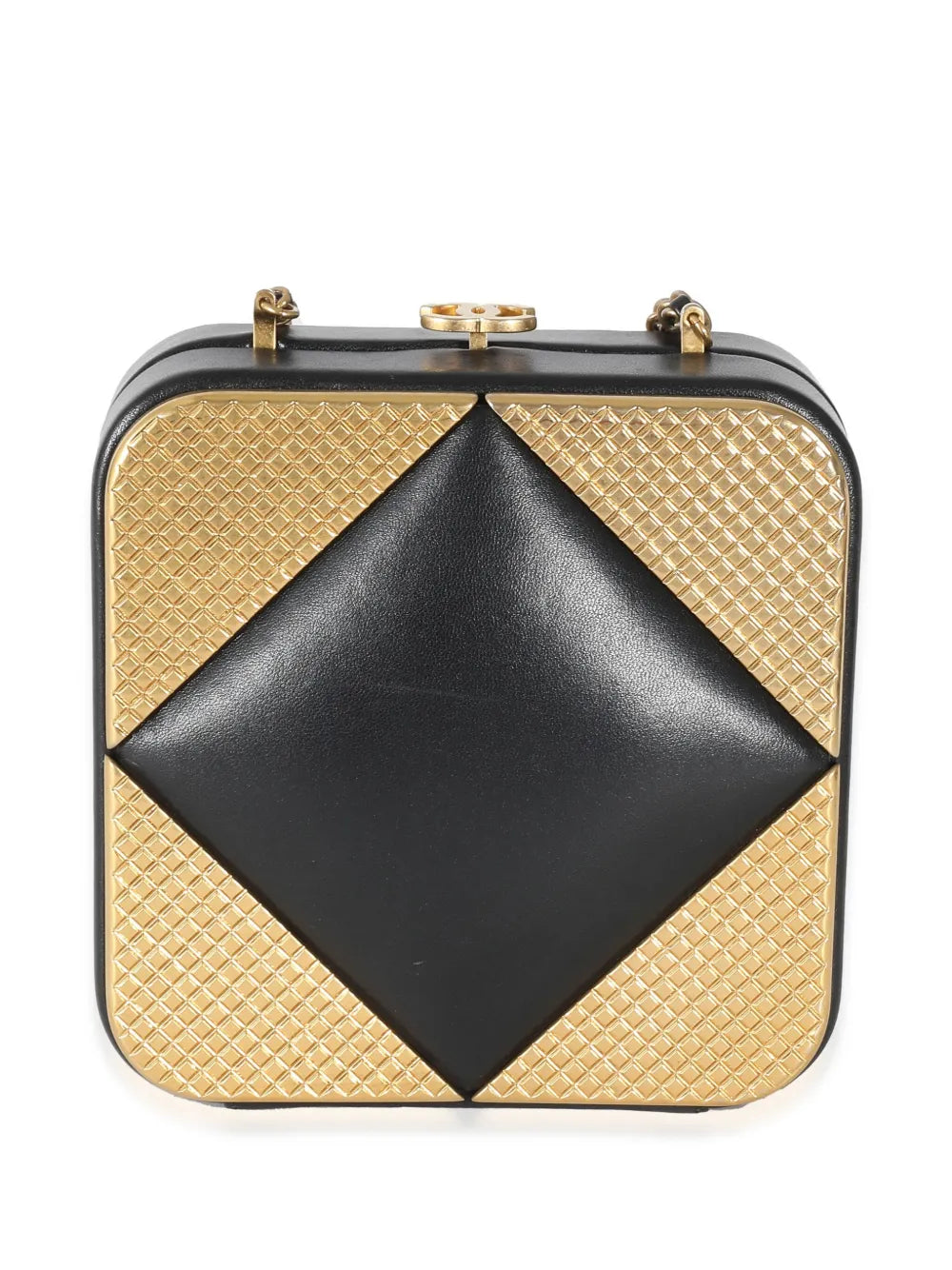 Pre-OwnedCHANEL Pre-Owned2021-2022 metal-panelling leather-and-chain clutch