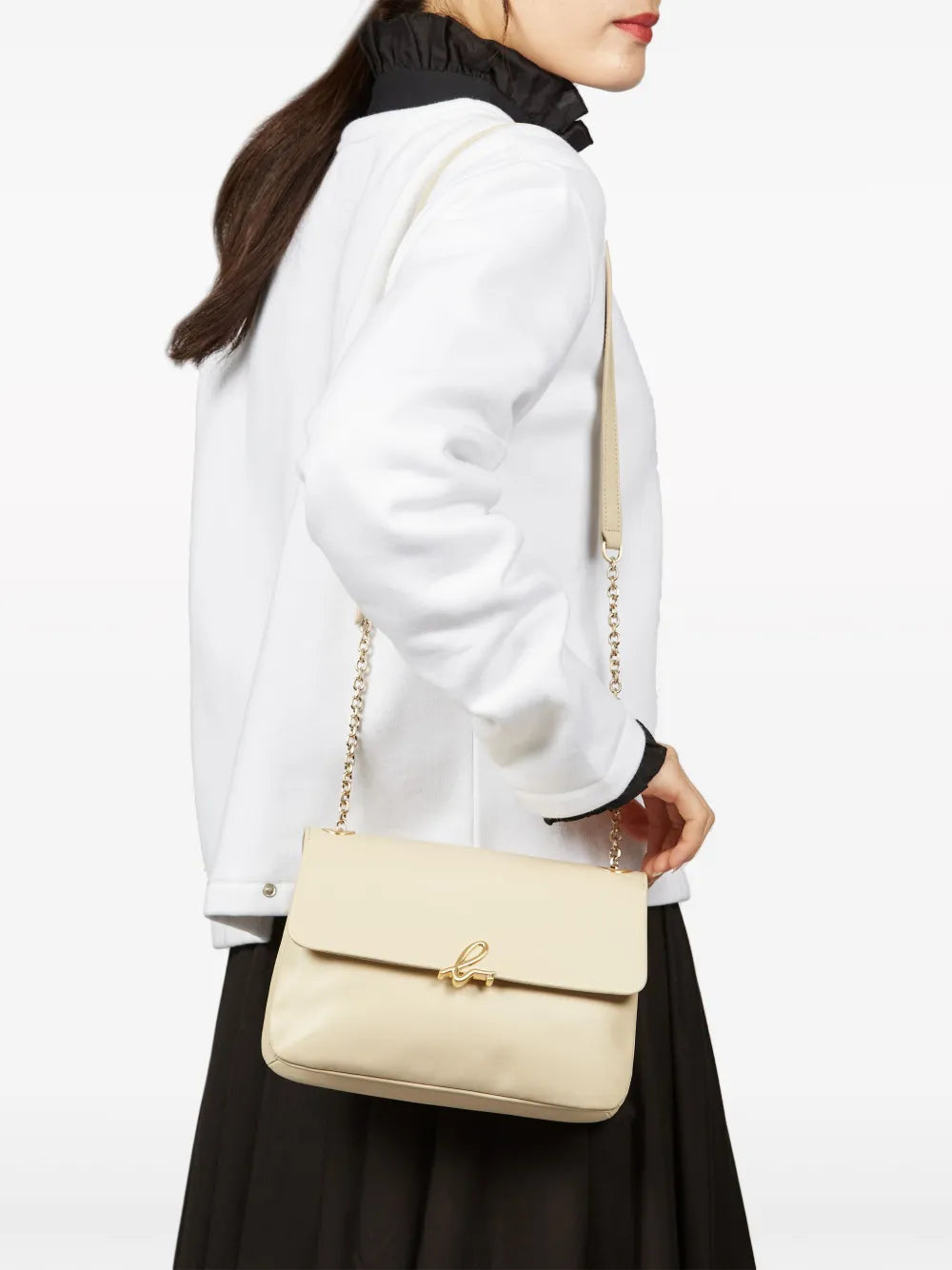 agnès b. logo-clasp leather crossbody bag