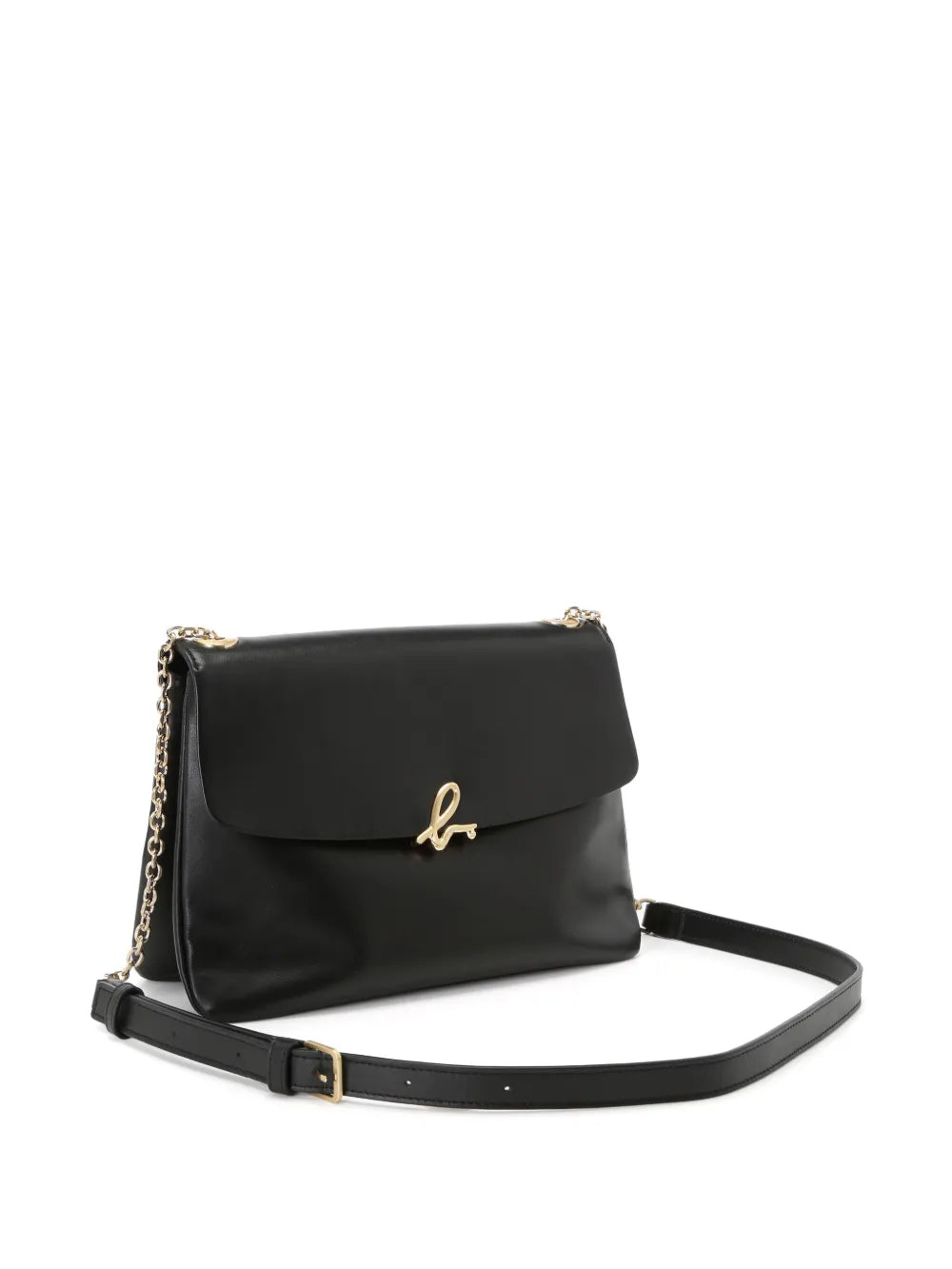 agn? b. logo-clasp leather crossbody bag
