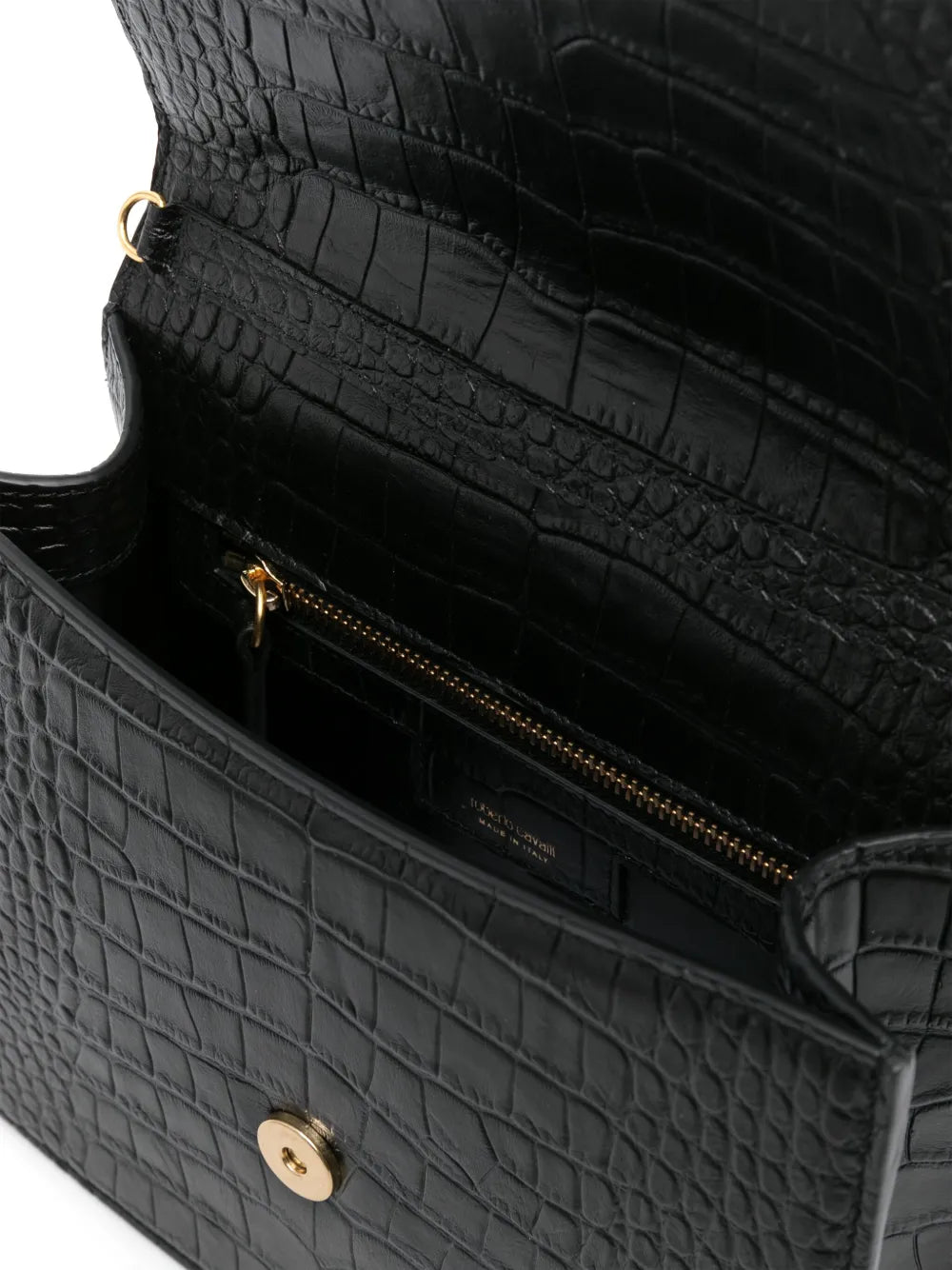 Roberto Cavallilarge Roar leather tote bag