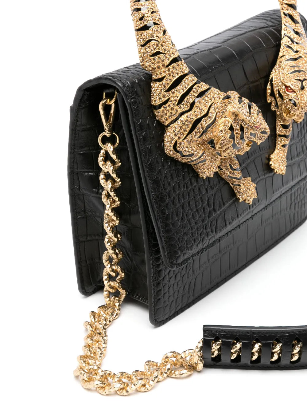 Roberto Cavallilarge Roar leather tote bag