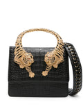 Roberto Cavallilarge Roar leather tote bag