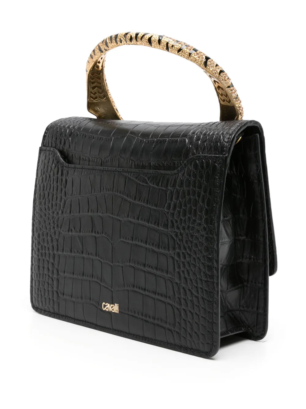 Roberto Cavallilarge Roar leather tote bag
