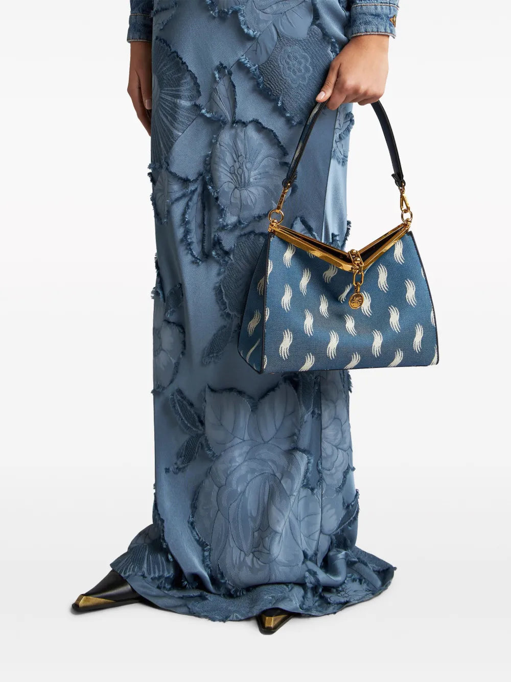 RunwayETROmedium Vela denim shoulder bag