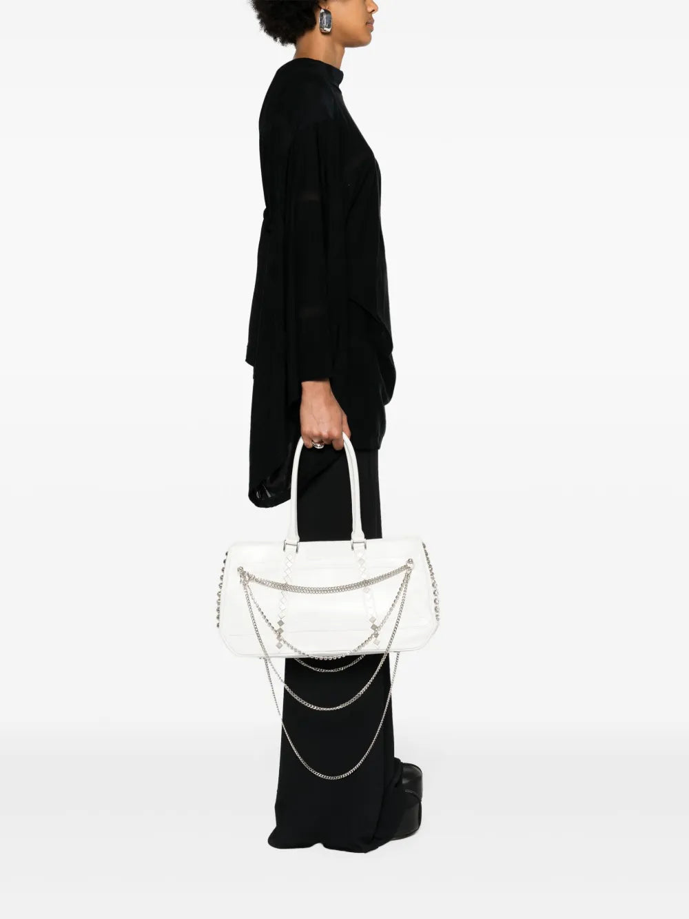 Yohji Yamamotochain-detail leather shoulder bag
