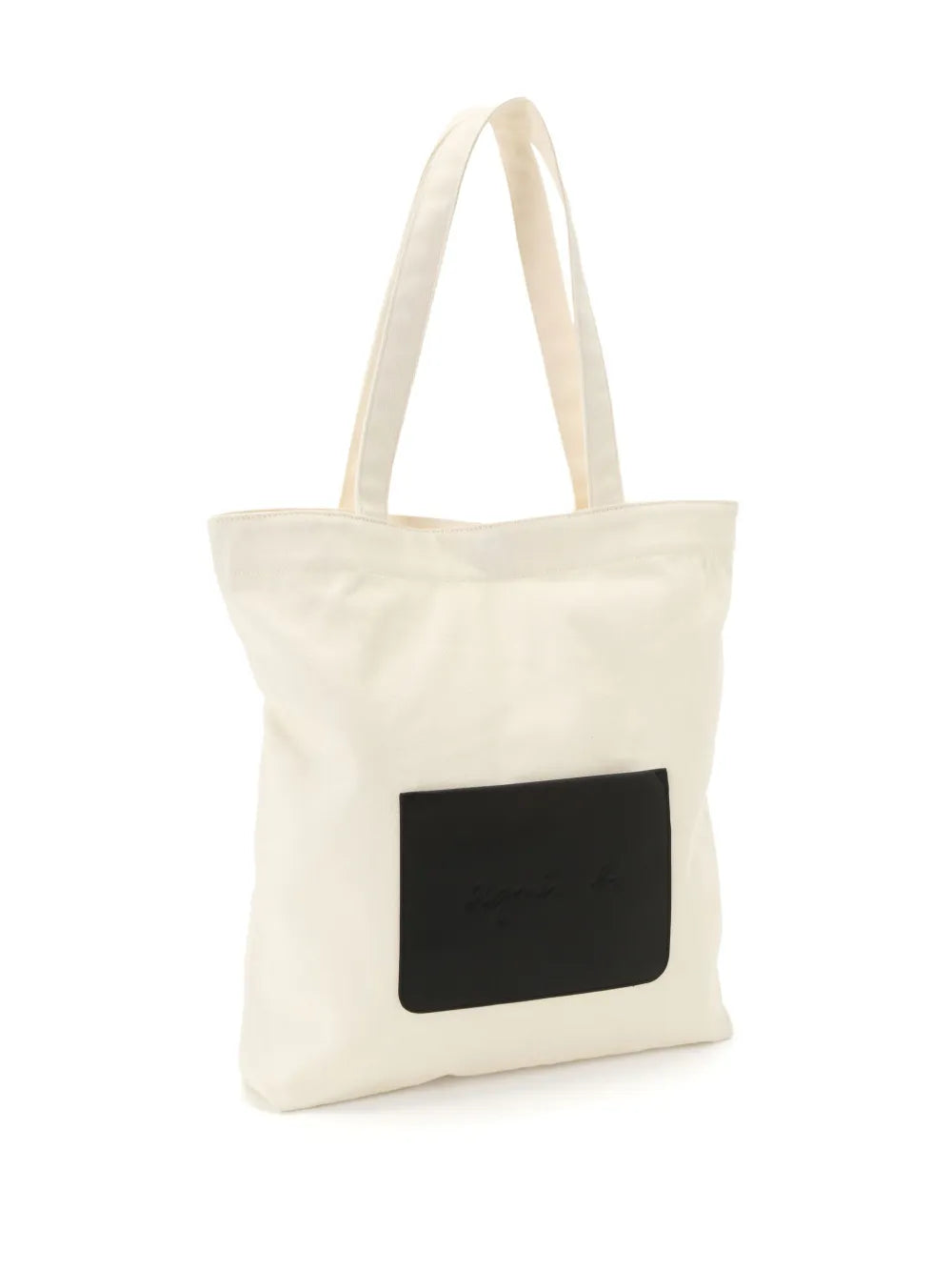 agnès b. logo-appliqué canvas tote bag
