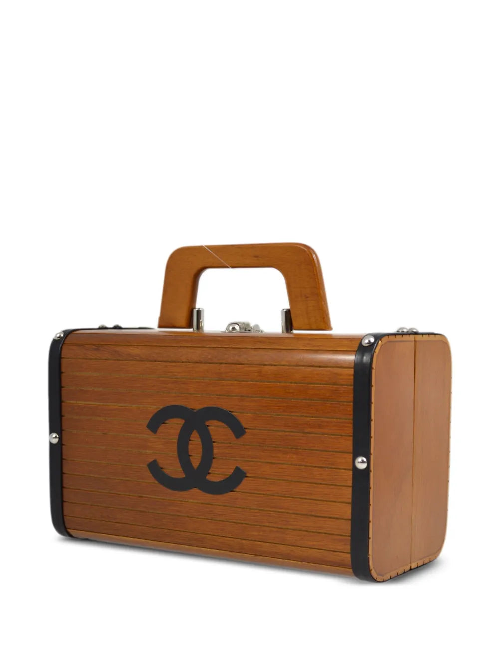 Pre-OwnedCHANEL Pre-Owned1995 logo-print wood vanity bag