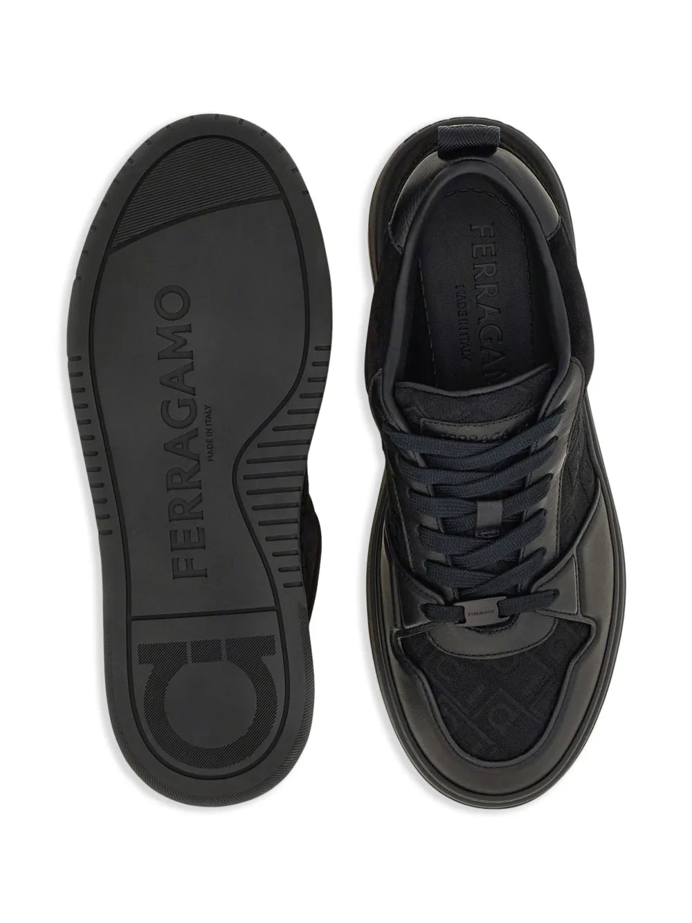 Ferragamo Panelled Leather Sneakers