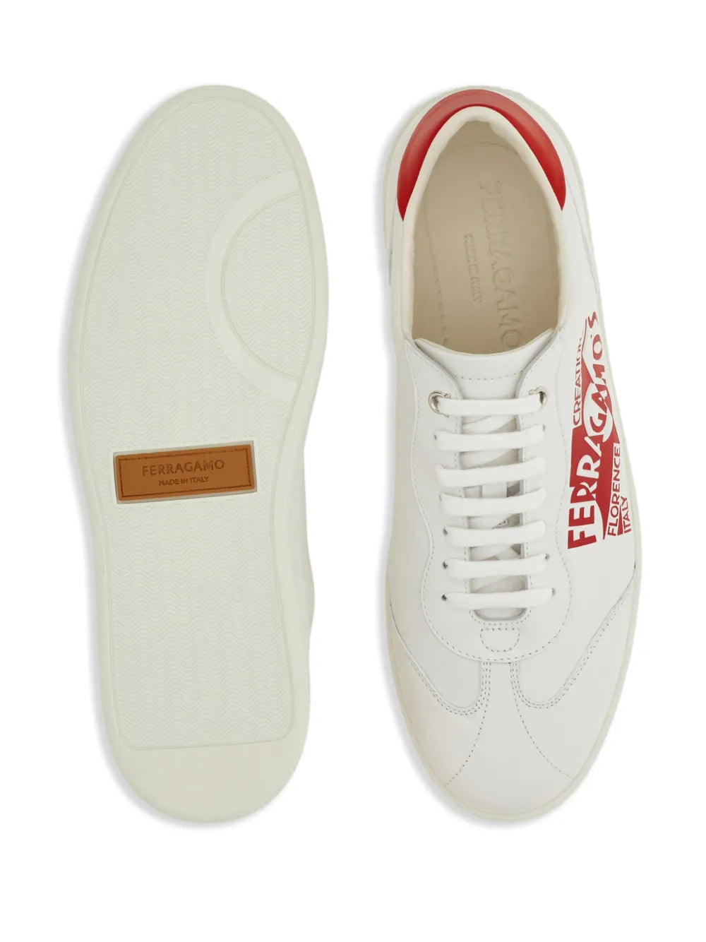 Ferragamo Venna-Logo Leather Sneakers