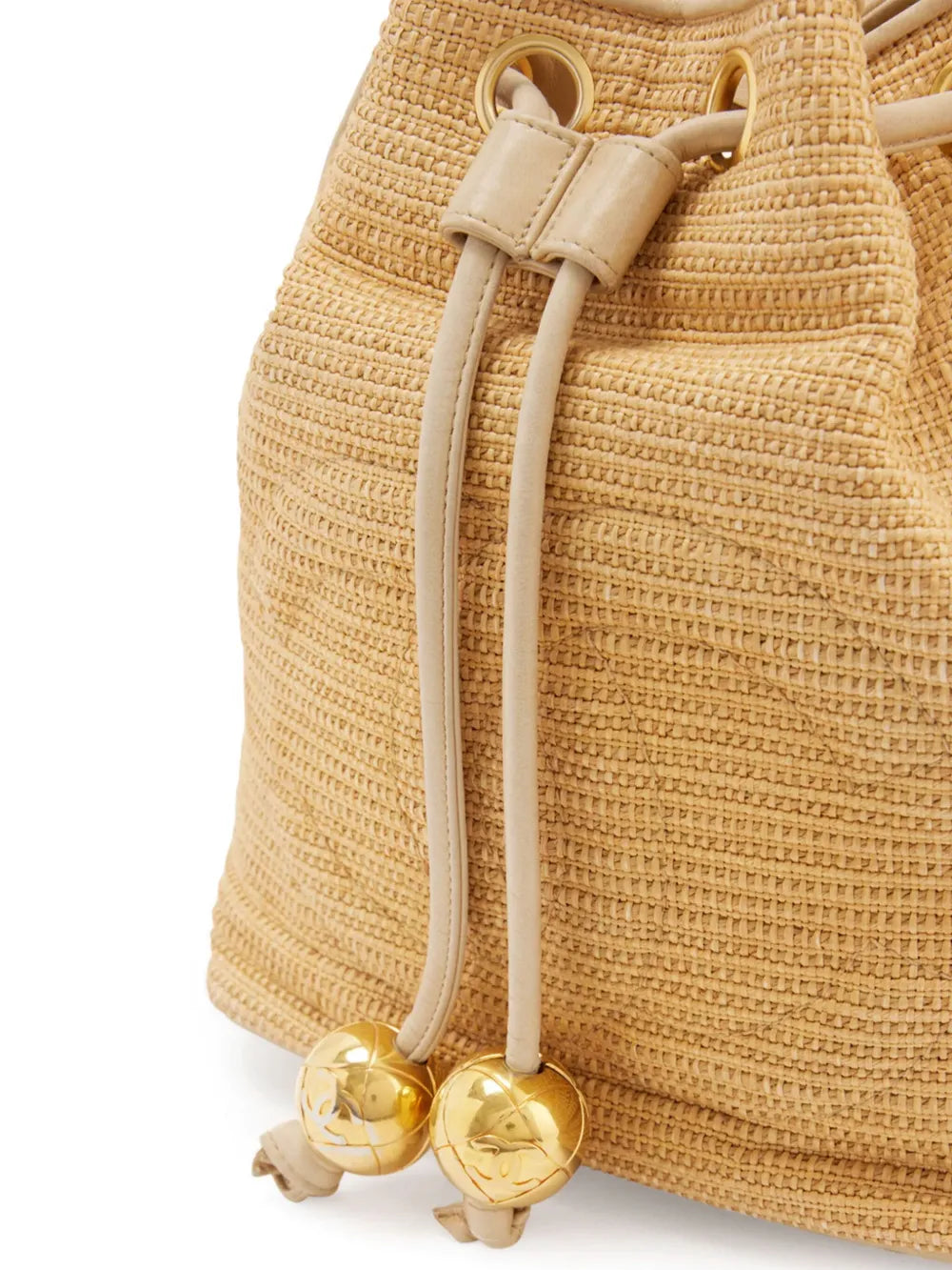 Pre-OwnedCHANEL Pre-Owned1992 drawstring raffia shoulder bag