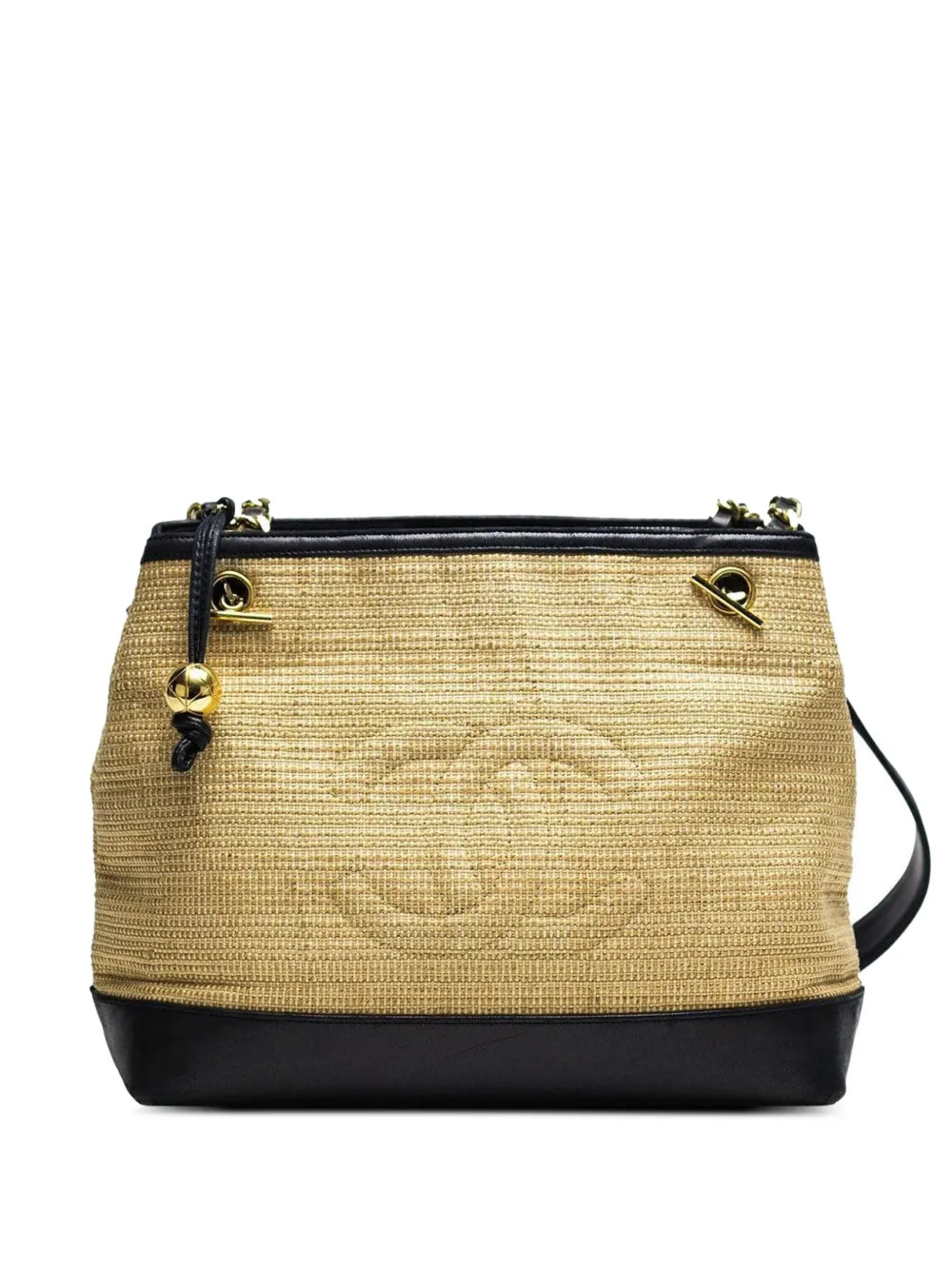 Pre-OwnedCHANEL Pre-Owned1994 CC stitch raffia-woven tote bag