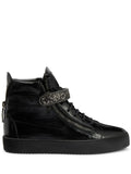 Giuseppe Zanotti Coby Deluxe Leather Single-Strap Mid-Top Sneakers