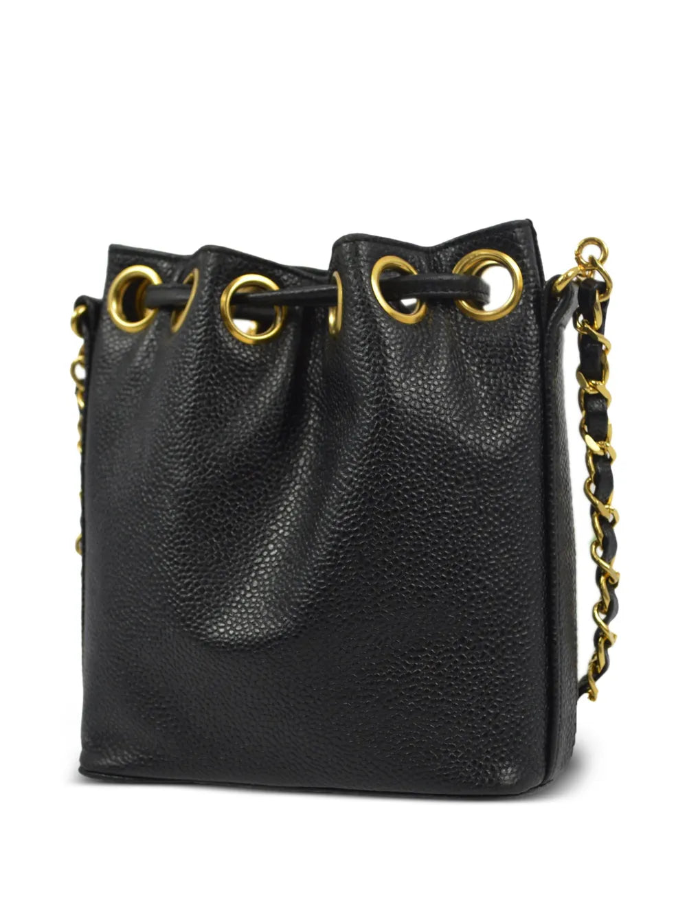 Pre-OwnedCHANEL Pre-Owned1990-2000 CC stitch drawstring bucket shoulder bag
