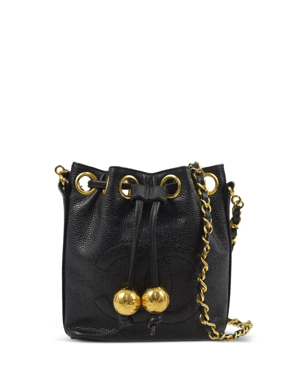 Pre-OwnedCHANEL Pre-Owned1990-2000 CC stitch drawstring bucket shoulder bag