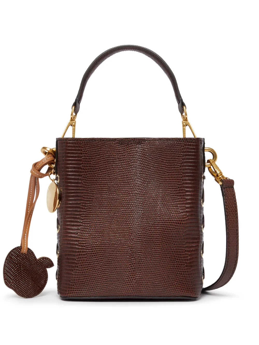 Stella McCartneylogo-charm faux-leather bucket bag