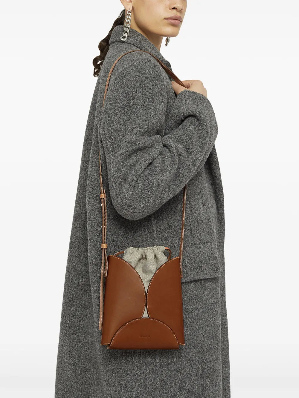 Jil SanderCurve leather crossbody bag