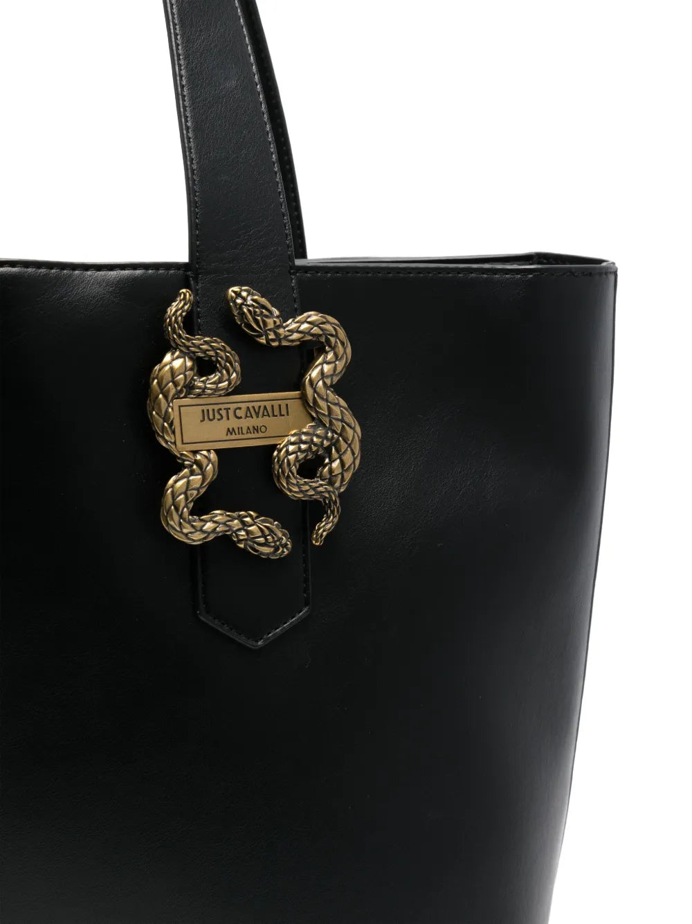 Just Cavallisnake-appliqu?zipped tote bag