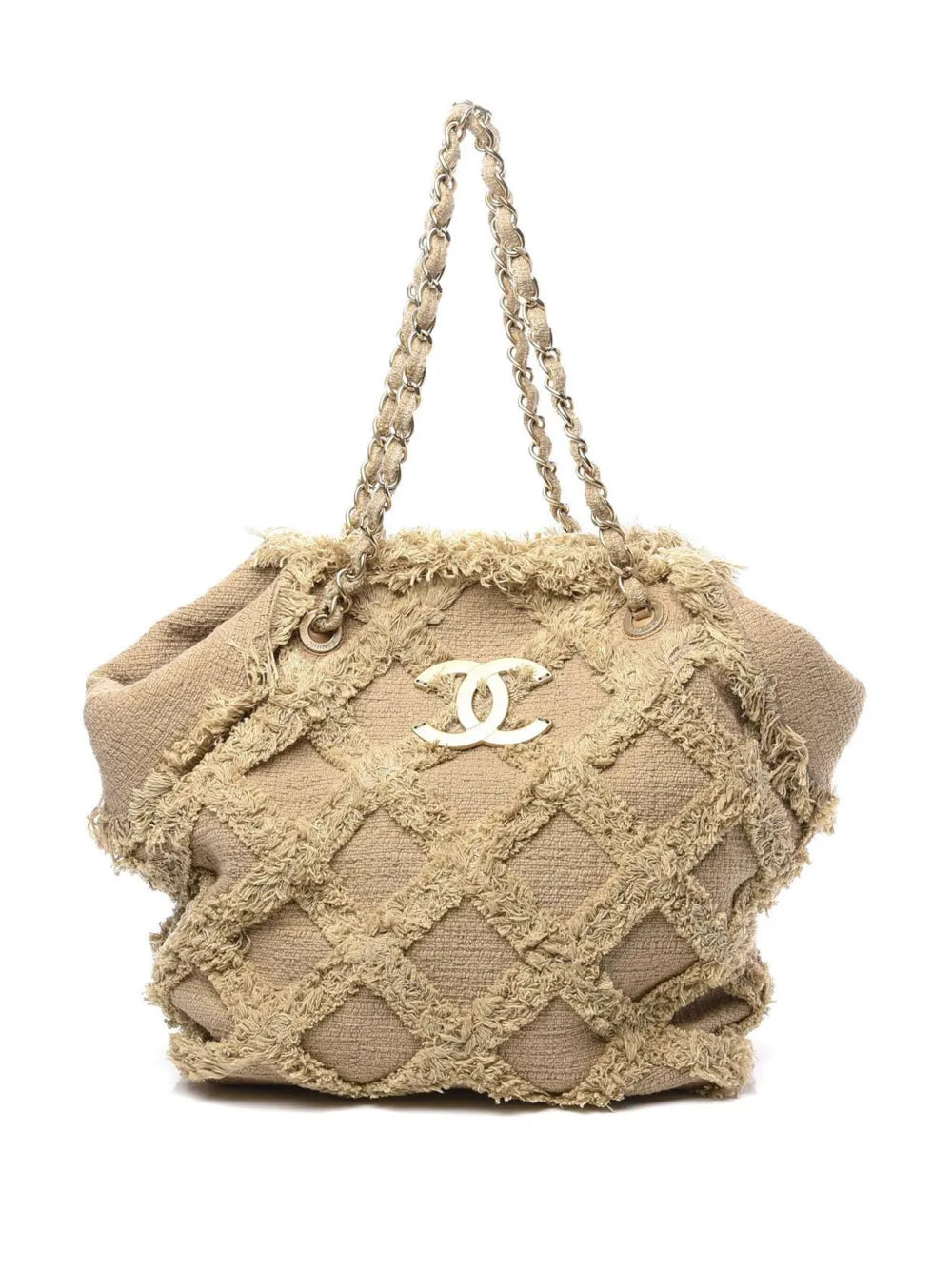 Pre-OwnedCHANEL Pre-OwnedCC tweed tote bag