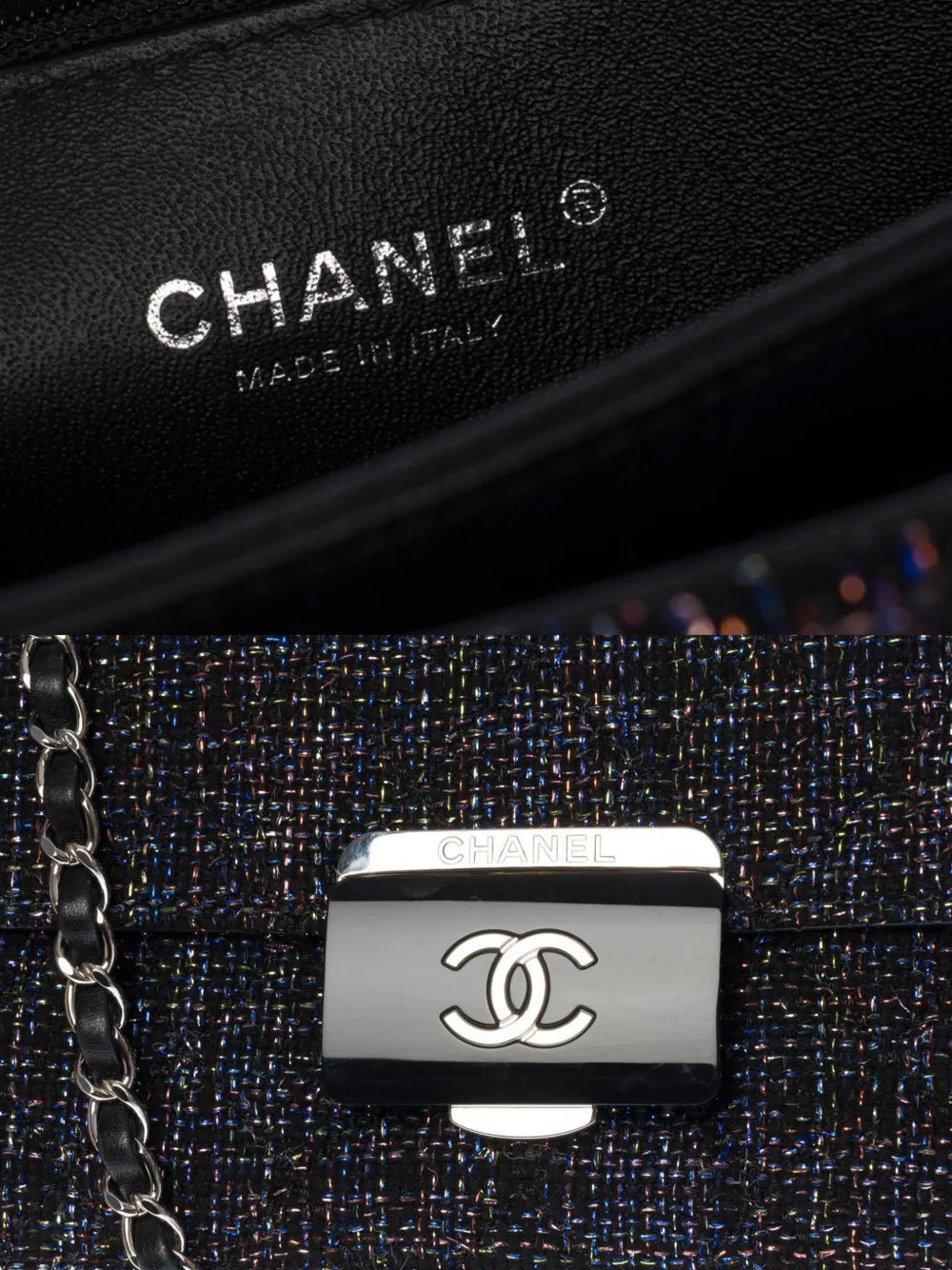 Pre-OwnedCHANEL Pre-Owned2017 Beauty Lock Flap tweed shoulder bag