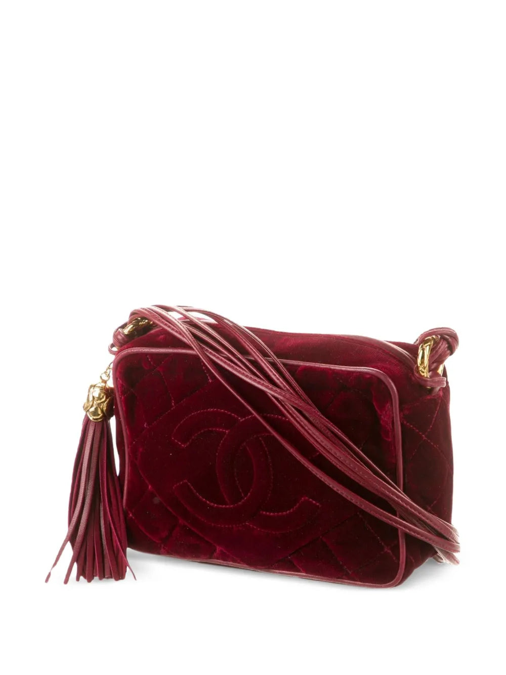 Pre-OwnedCHANEL Pre-Owned1991 CC velvet vanity bag