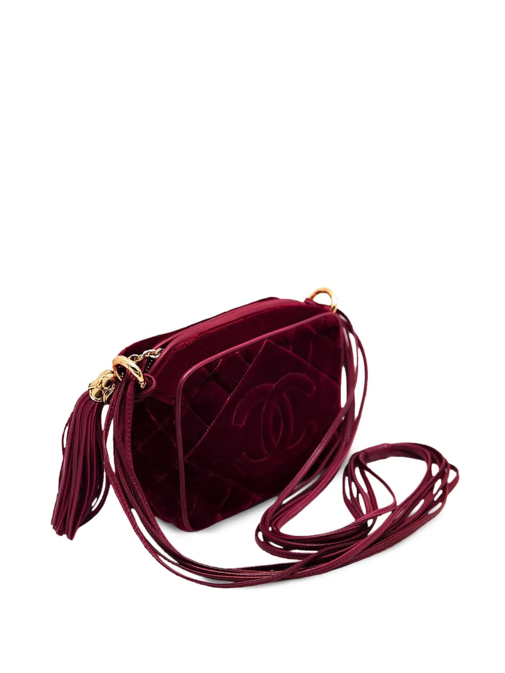 Pre-OwnedCHANEL Pre-Owned1991 CC velvet vanity bag