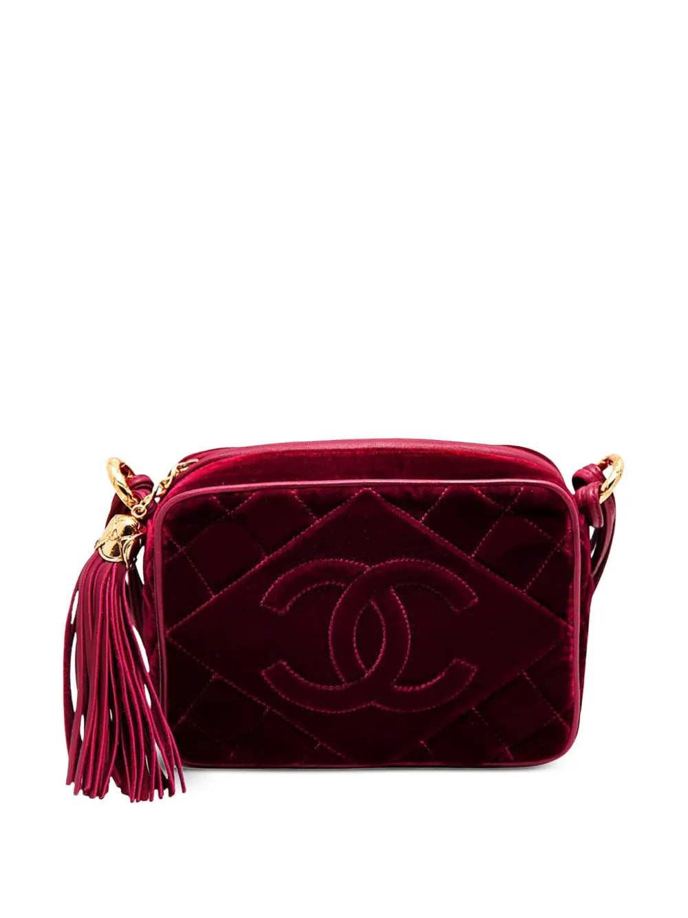 Pre-OwnedCHANEL Pre-Owned1991 CC velvet vanity bag