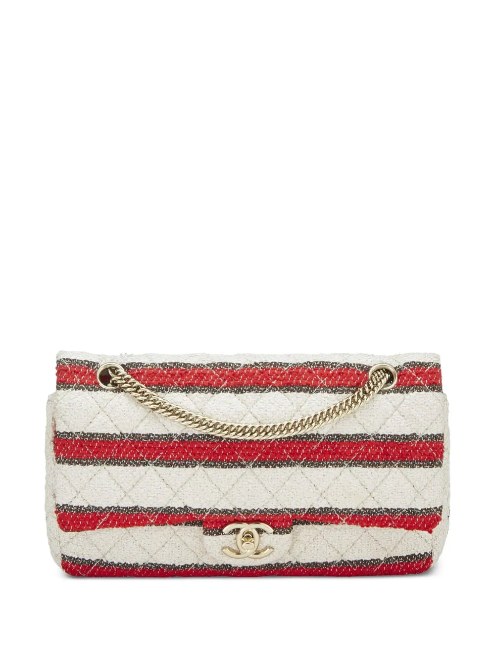 Pre-OwnedCHANEL Pre-Owned2009 medium Classic Flap striped shoulder bag