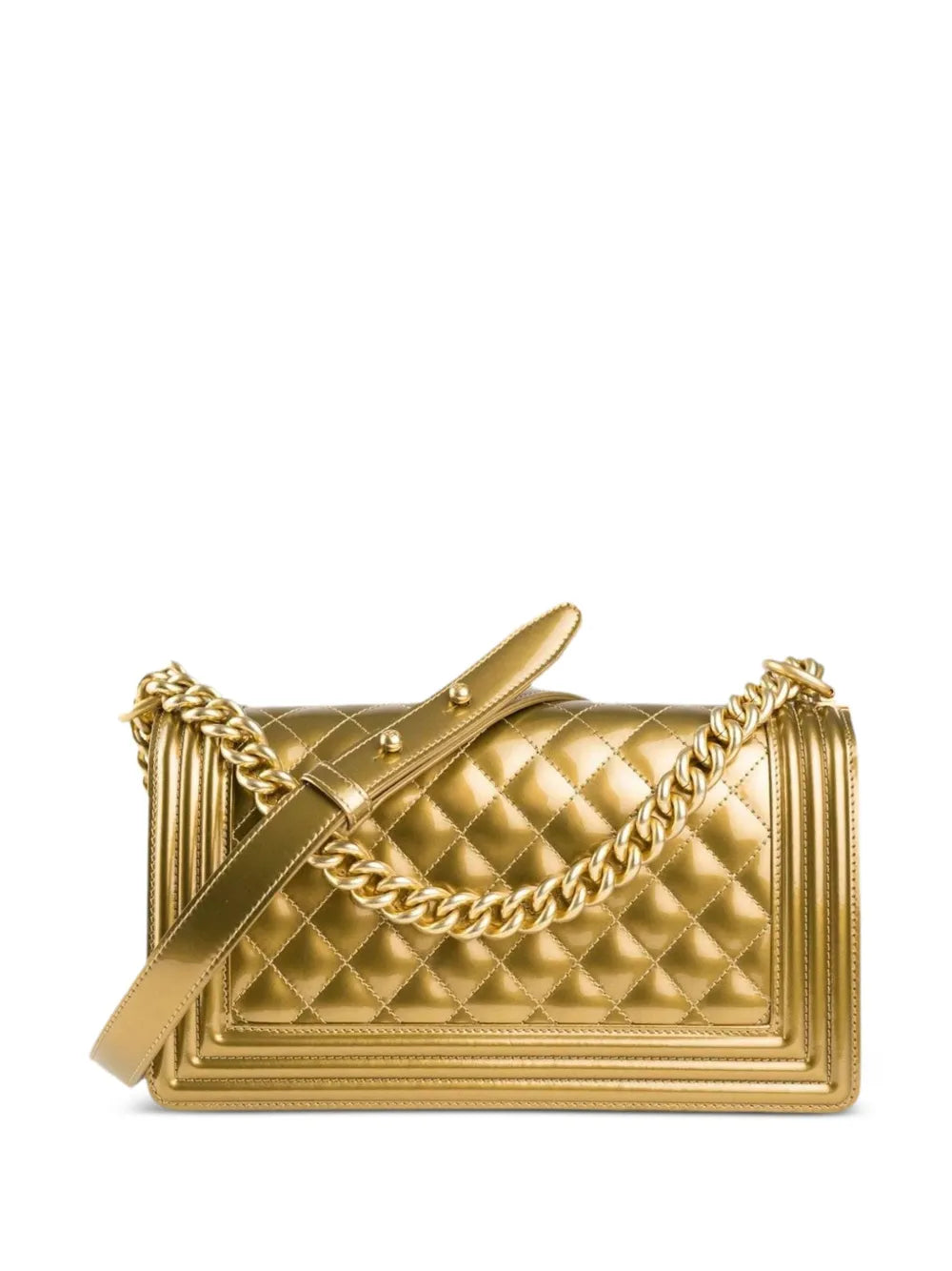 Pre-OwnedCHANEL Pre-Owned2017 medium Boy metallic shoulder bag