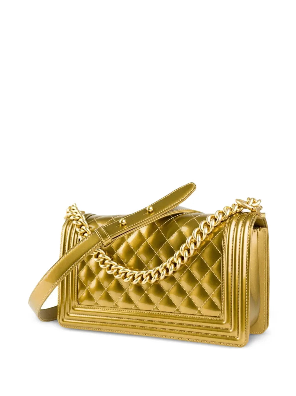 Pre-OwnedCHANEL Pre-Owned2017 medium Boy metallic shoulder bag