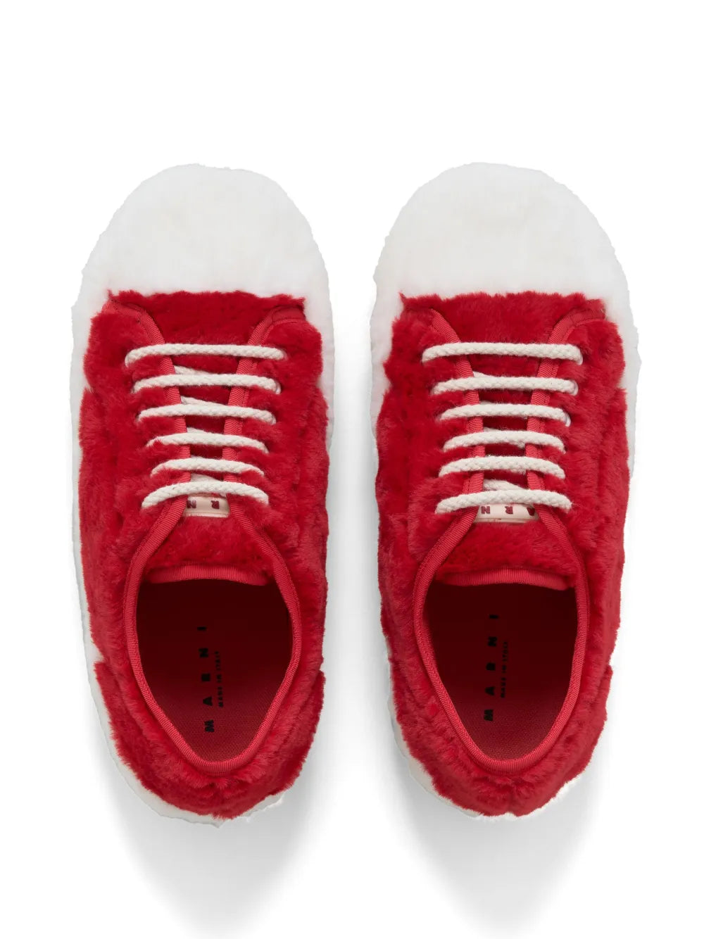 Marni Two-Tone Faux-Fur Sneakers