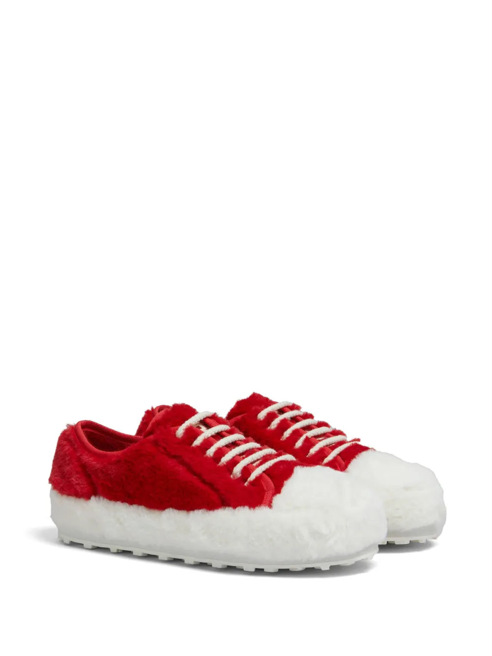 Marni Two-Tone Faux-Fur Sneakers