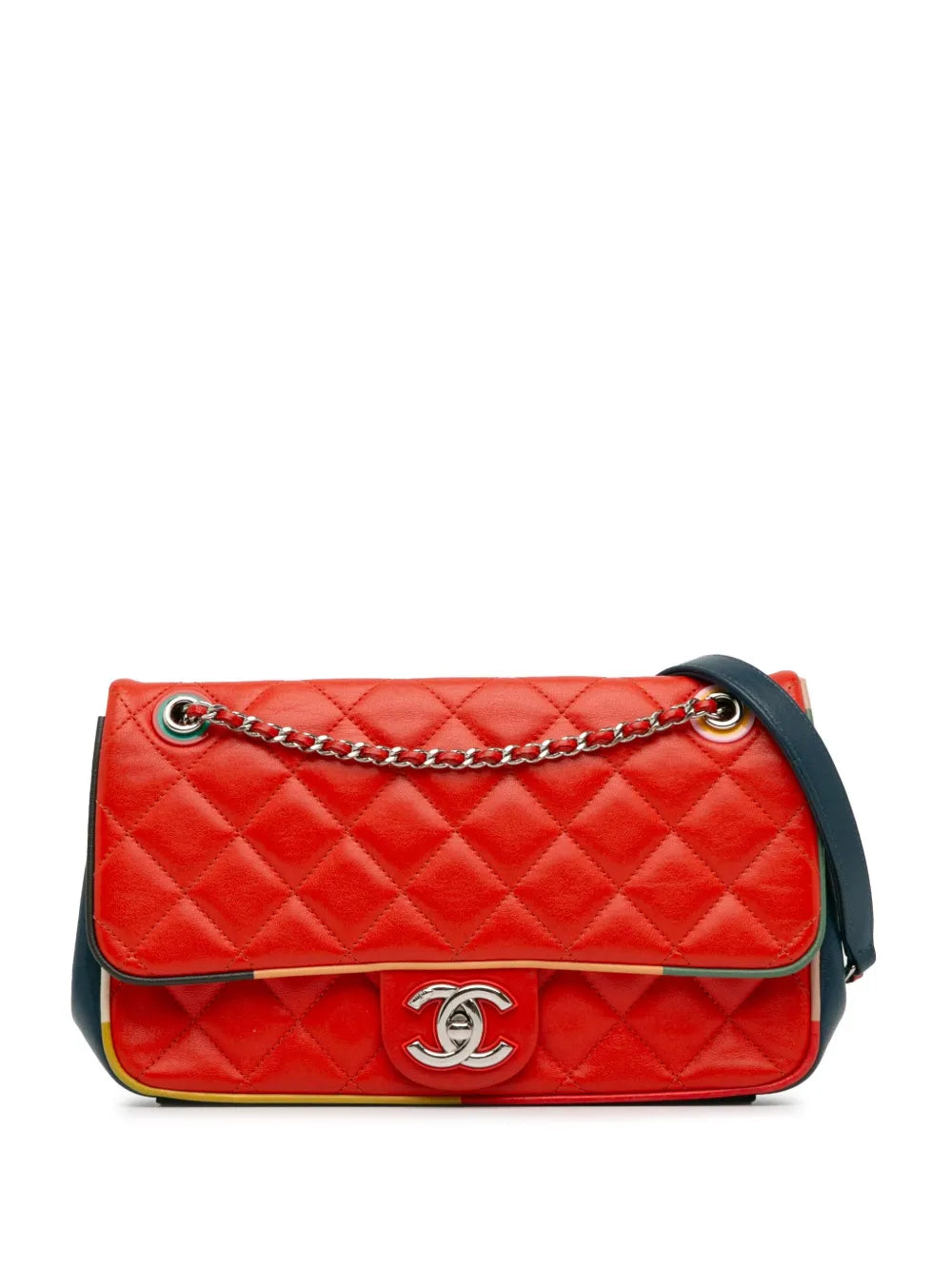 Pre-OwnedCHANEL Pre-Owned2016-2017 Medium Lambskin Cuba Color Flap crossbody bag