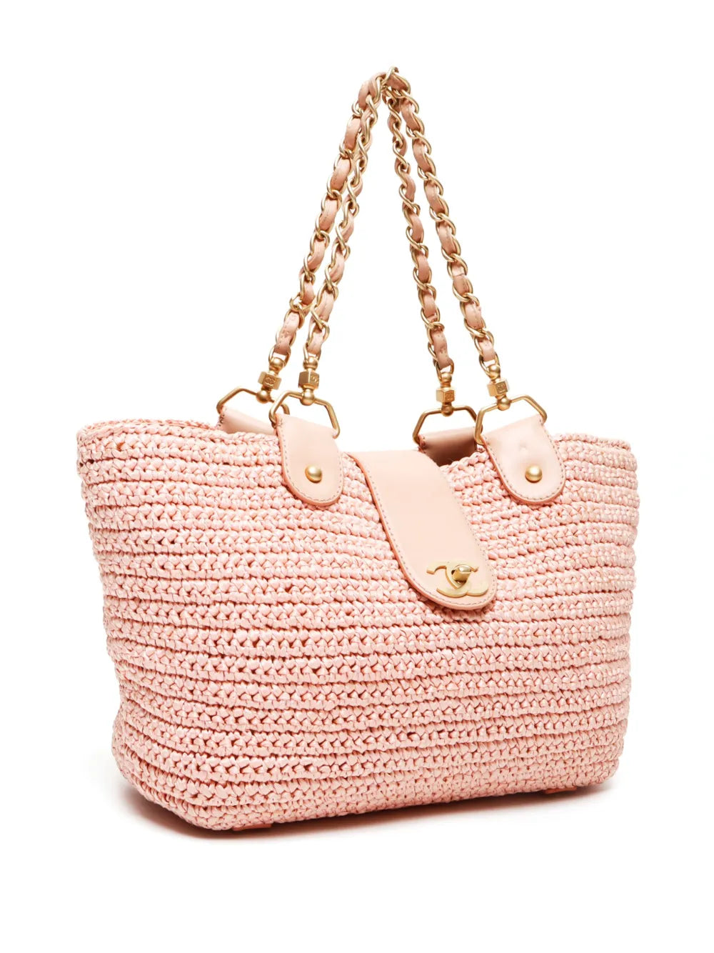 Pre-OwnedCHANEL Pre-Owned2005 CC straw tote bag