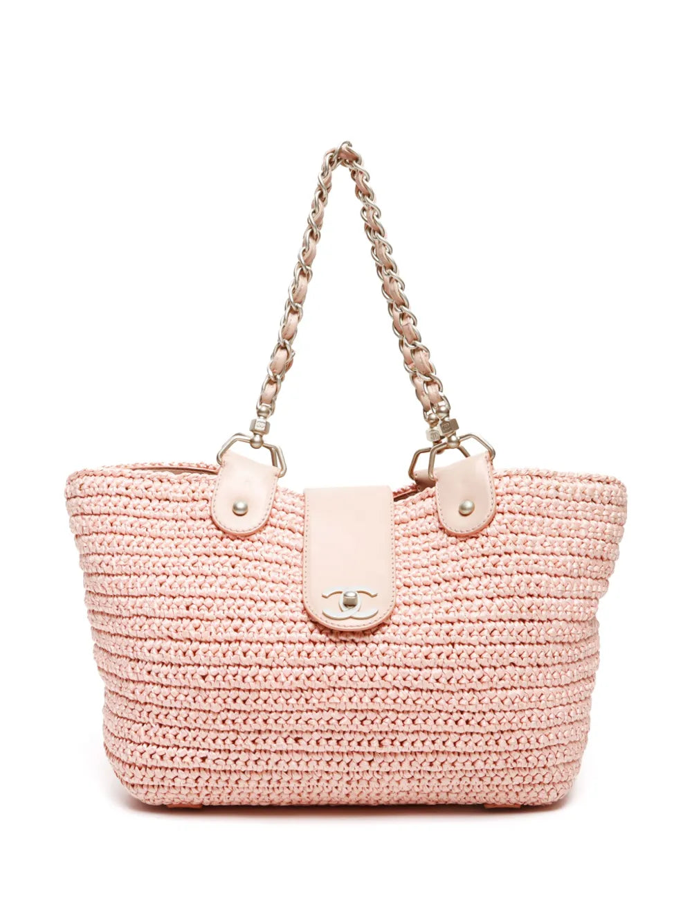 Pre-OwnedCHANEL Pre-Owned2005 CC straw tote bag