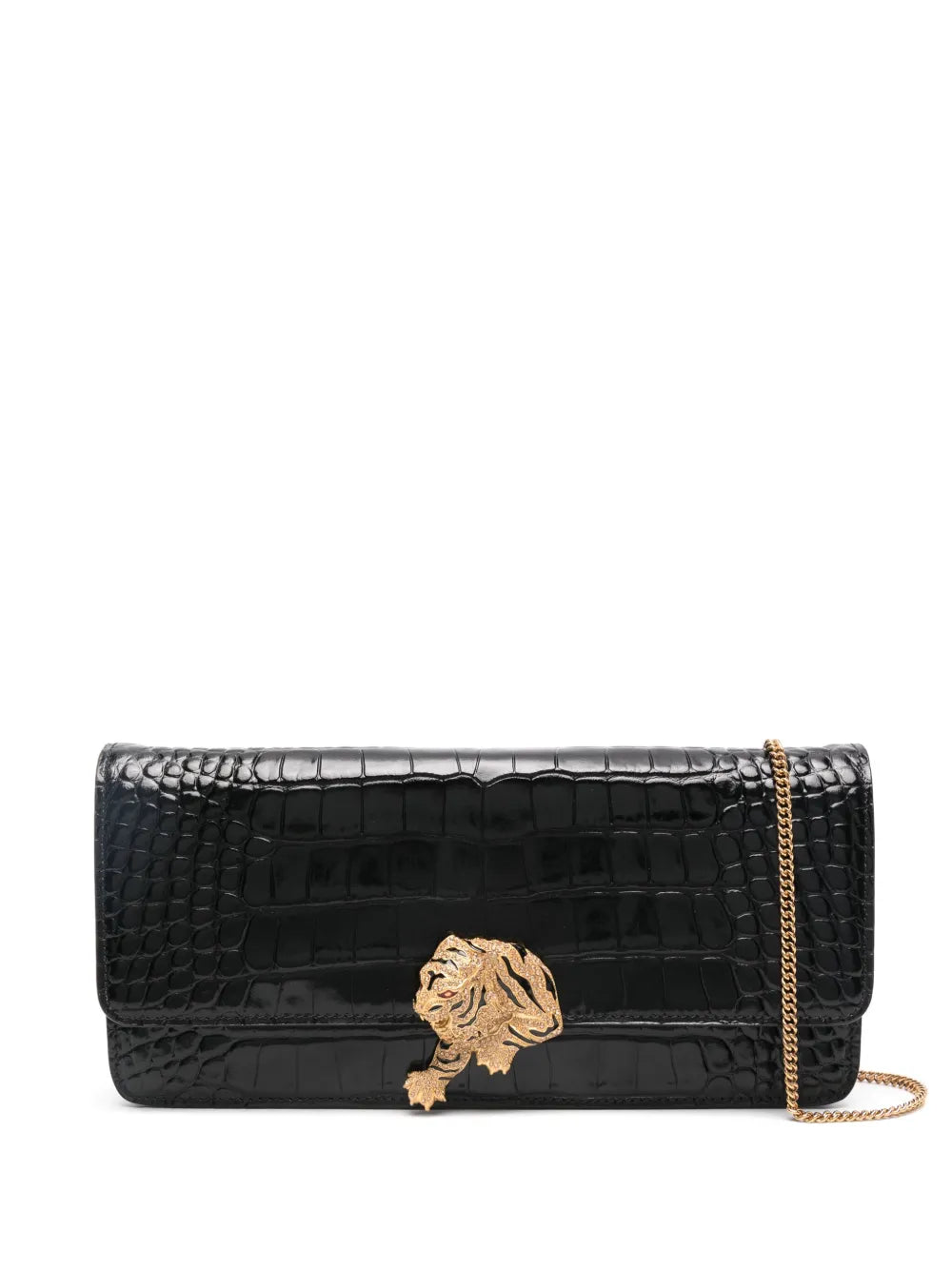 Roberto Cavallilogo-plaque clutch bag