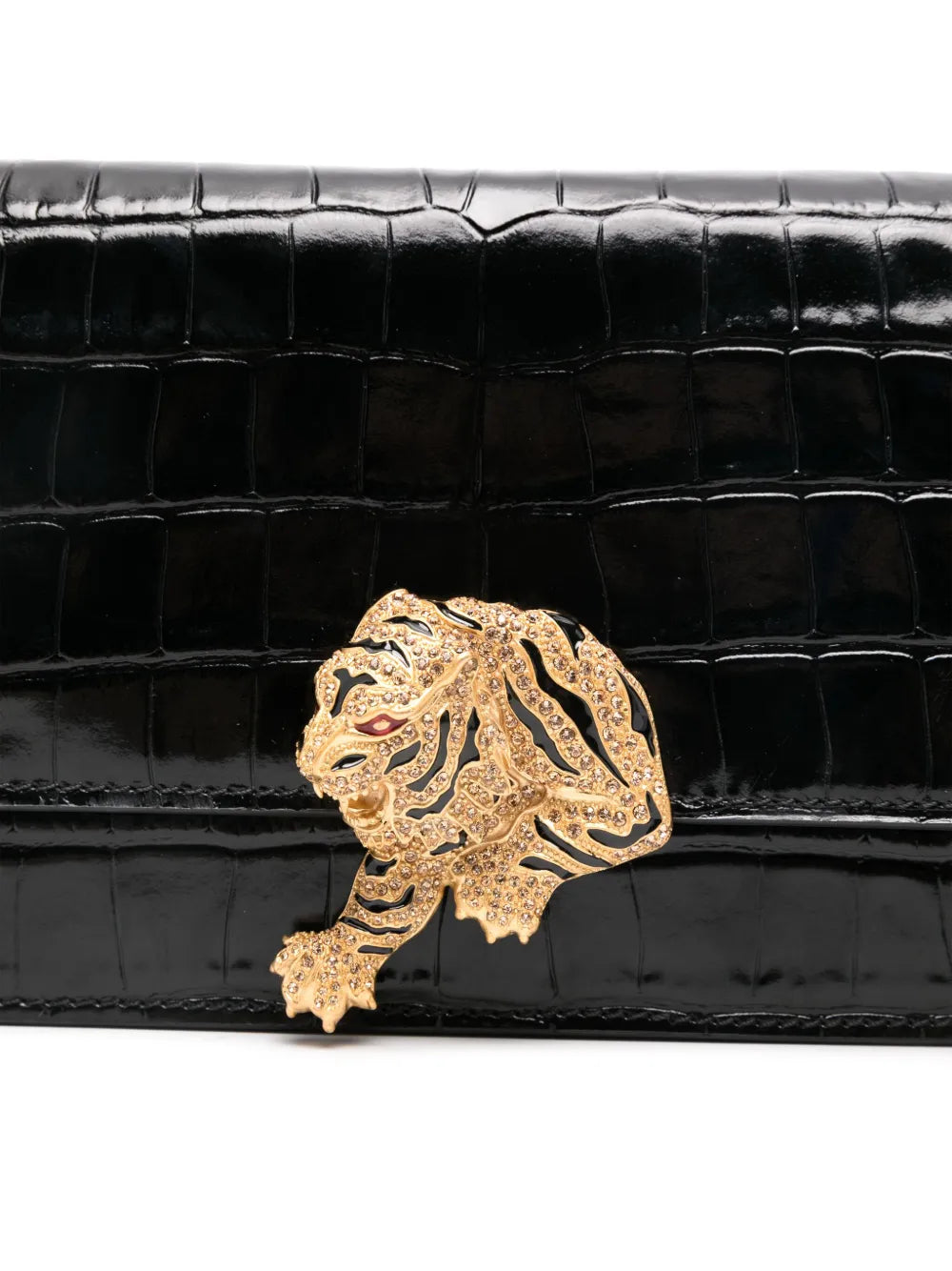 Roberto Cavallilogo-plaque clutch bag