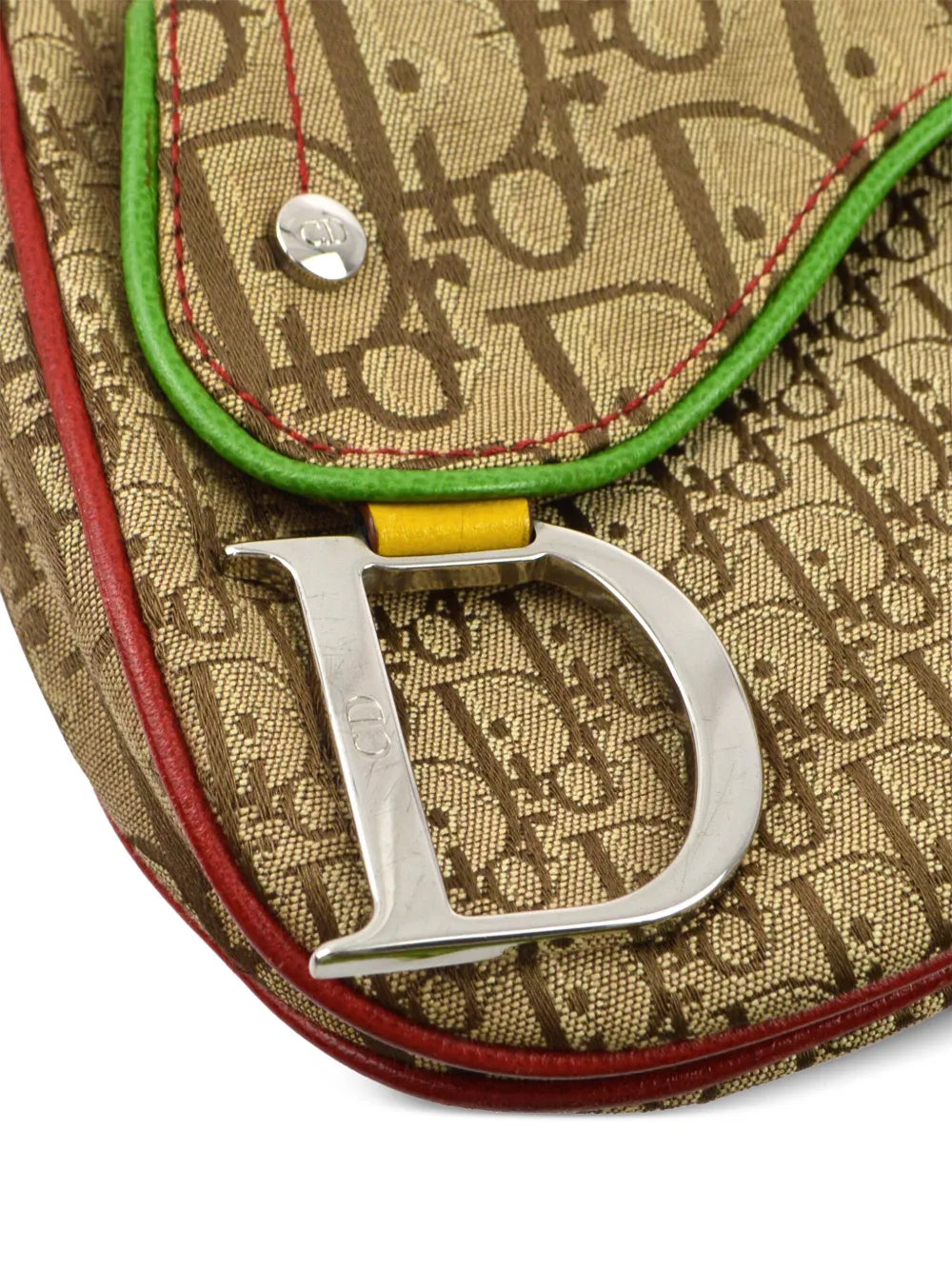 Pre-OwnedChristian Dior Pre-Owned2004 Rasta-Color Trotter Saddle shoulder bag