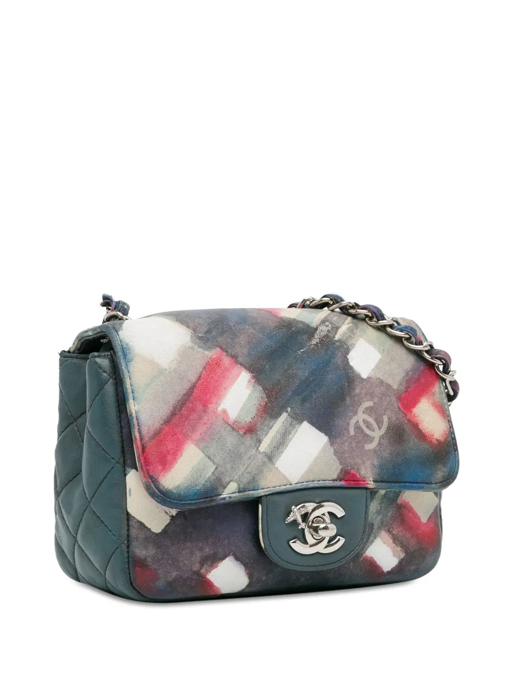 Pre-OwnedCHANEL Pre-Owned2016-2017 Mini Square Classic Printed Lambskin Airlines Flap crossbody bag